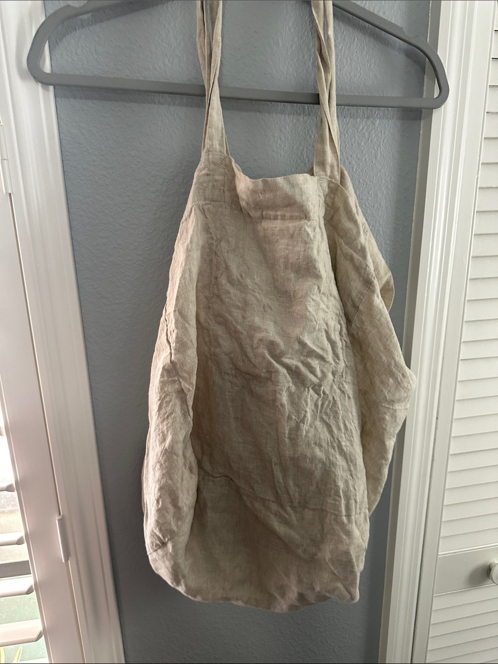 Neutral Linen Tote Bag - Natural Beige THE BEACH PEOPLE